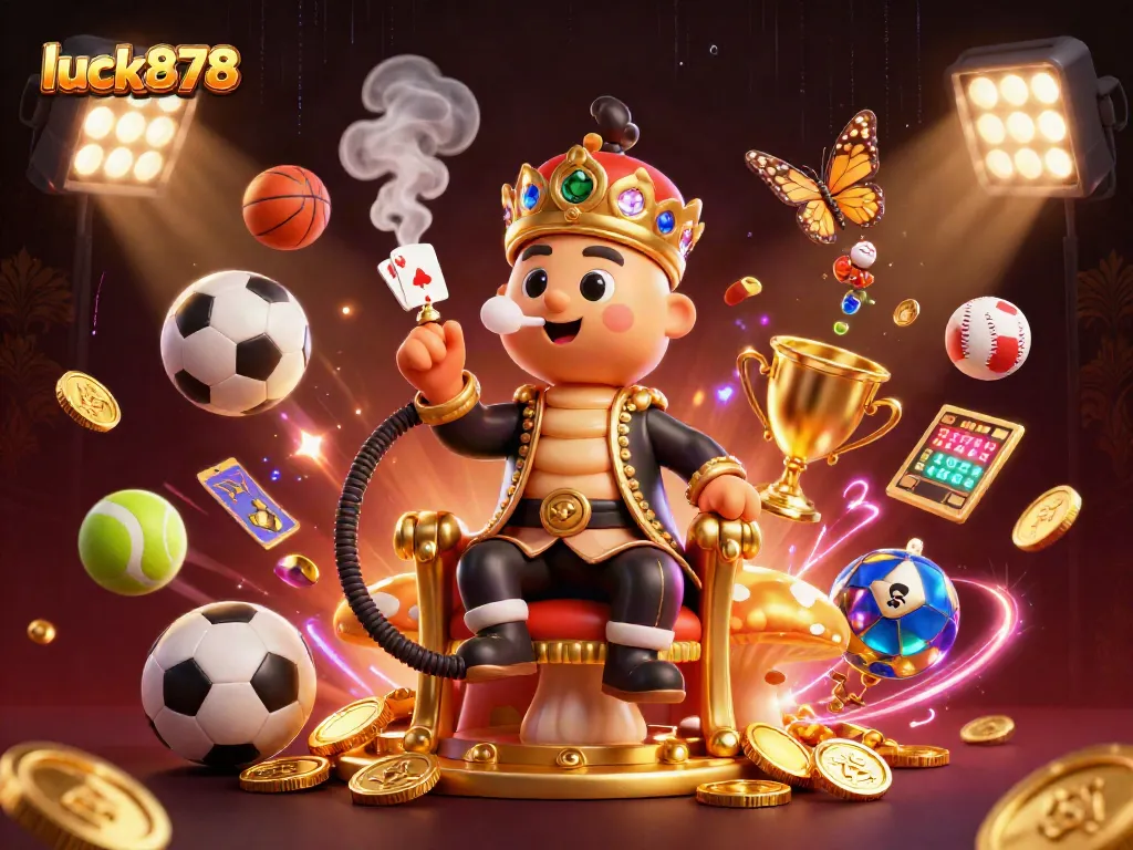 Experience the excitement of luck878 as a whimsical caterpillar casino master entertains with smoke rings and sports themes.