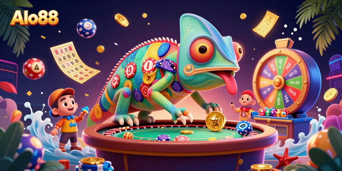 Alo88 engages players with a vibrant array of lottery elements and dynamic casino visuals, showcasing exciting gaming opportunities.