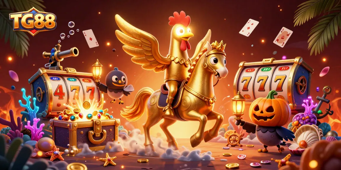 Engage with TG88's thrilling casino atmosphere featuring dynamic characters and vibrant gaming elements.