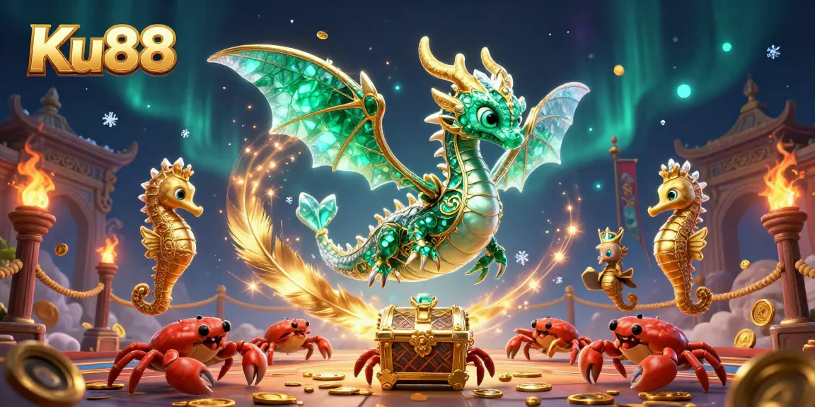 Engage with thrilling games at Ku88, where an emerald sea dragon and royal seahorses reign!