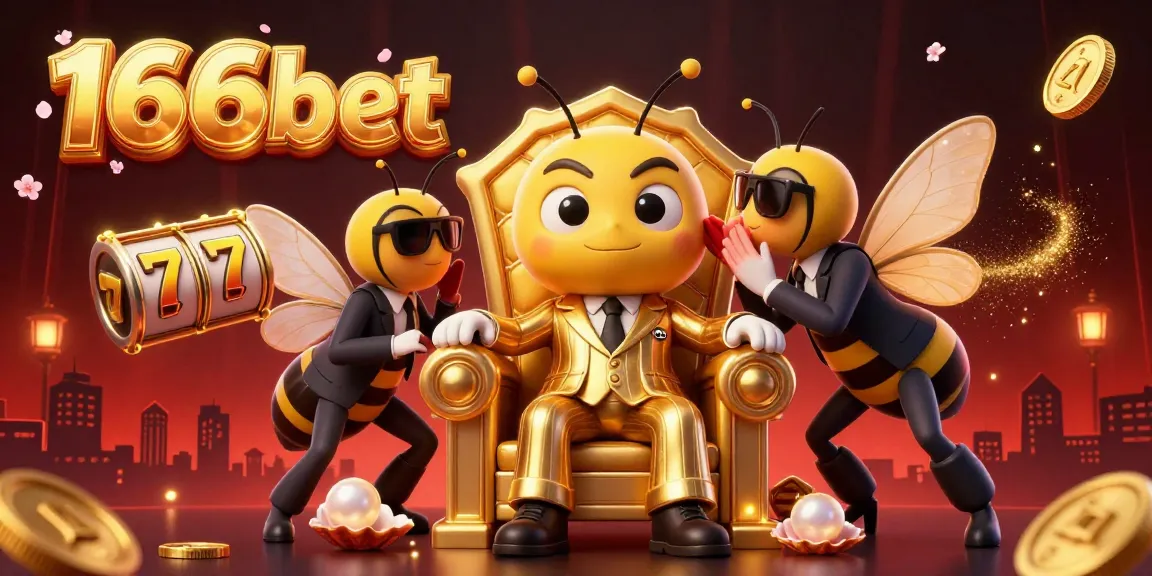Engage with thrilling moments at 166bet as a cartoon mob boss oversees a vibrant casino scene filled with games and riches.