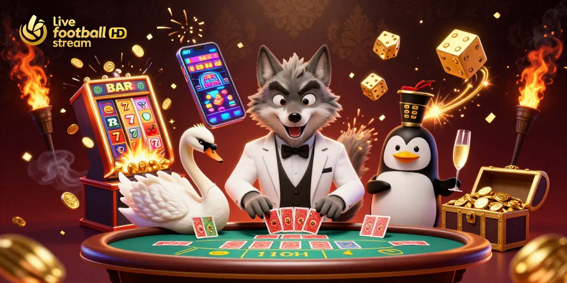 Experience live football stream HD action with immersive betting visuals and sparkling casino themes.