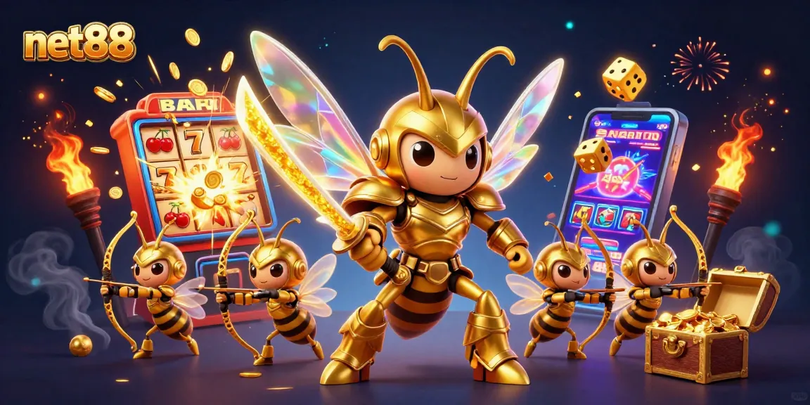 Experience the thrill of net88 casino with golden hornet samurai and slot machine action.
