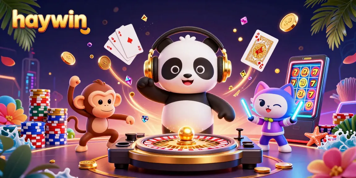 Trải nghiệm thú vị tại haywin với DJ gấu panda và các yếu tố casino hấp dẫn.