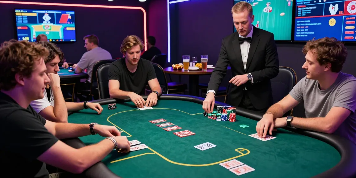 Login Domino88 at the vibrant poker room with players engaged in high-stakes games and exciting atmosphere.