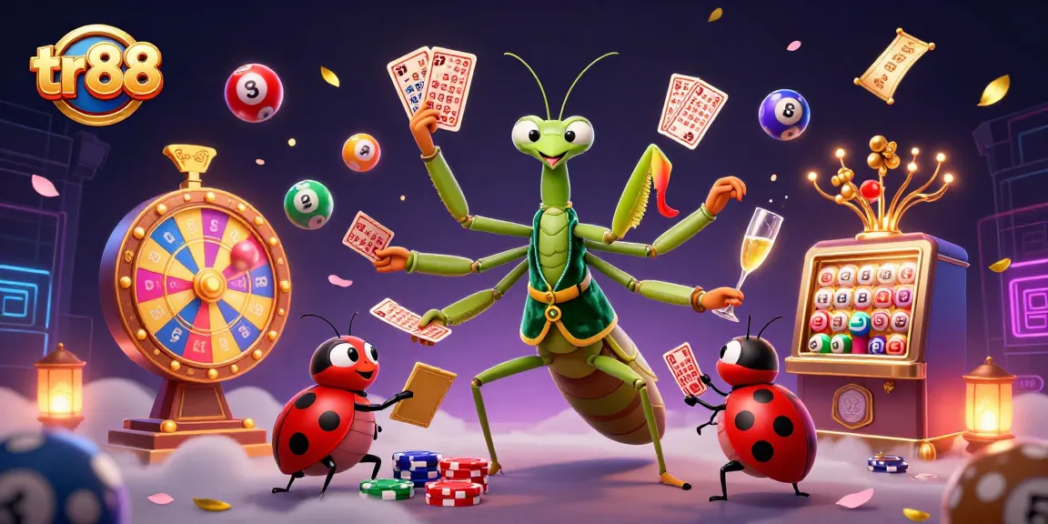 Engage in thrilling games at TR88 with a vibrant 3D casino scene showcasing excitement