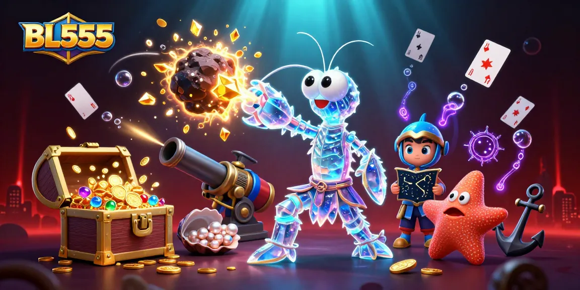 Experience thrilling gameplay at BL555 with a galactic samurai and treasure treasures in a vibrant scene.