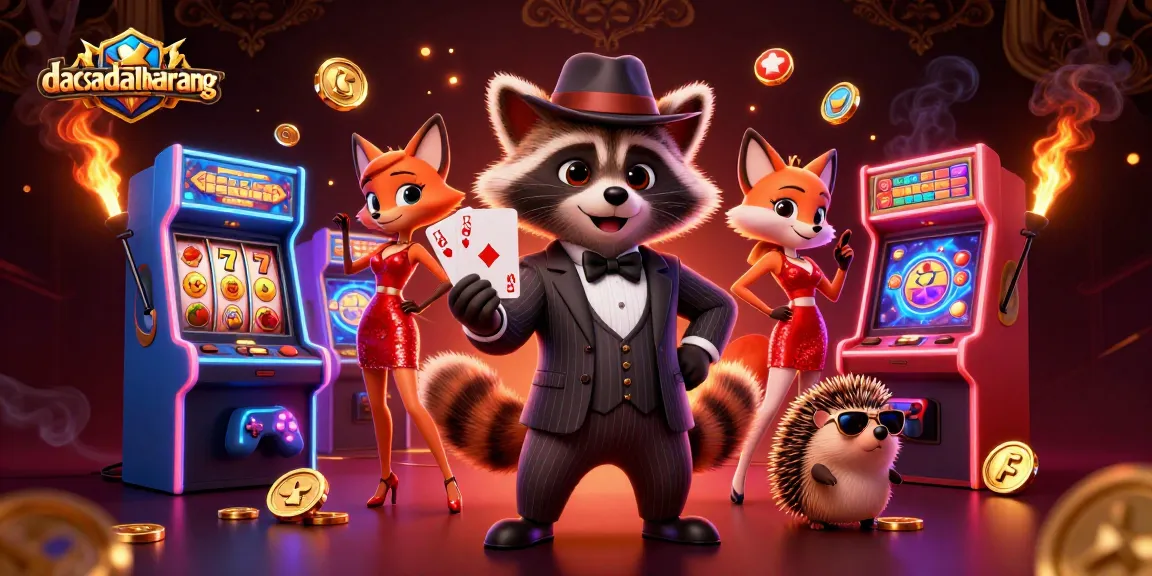 Experience online gaming excitement with dacsandatphanrang featuring a raccoon in a pinstripe suit and a roulette wheel.