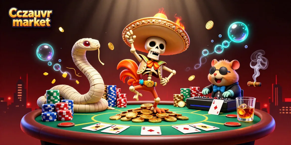Experience the thrilling Cczauvr market with vibrant casino characters celebrating winnings on poker tables.