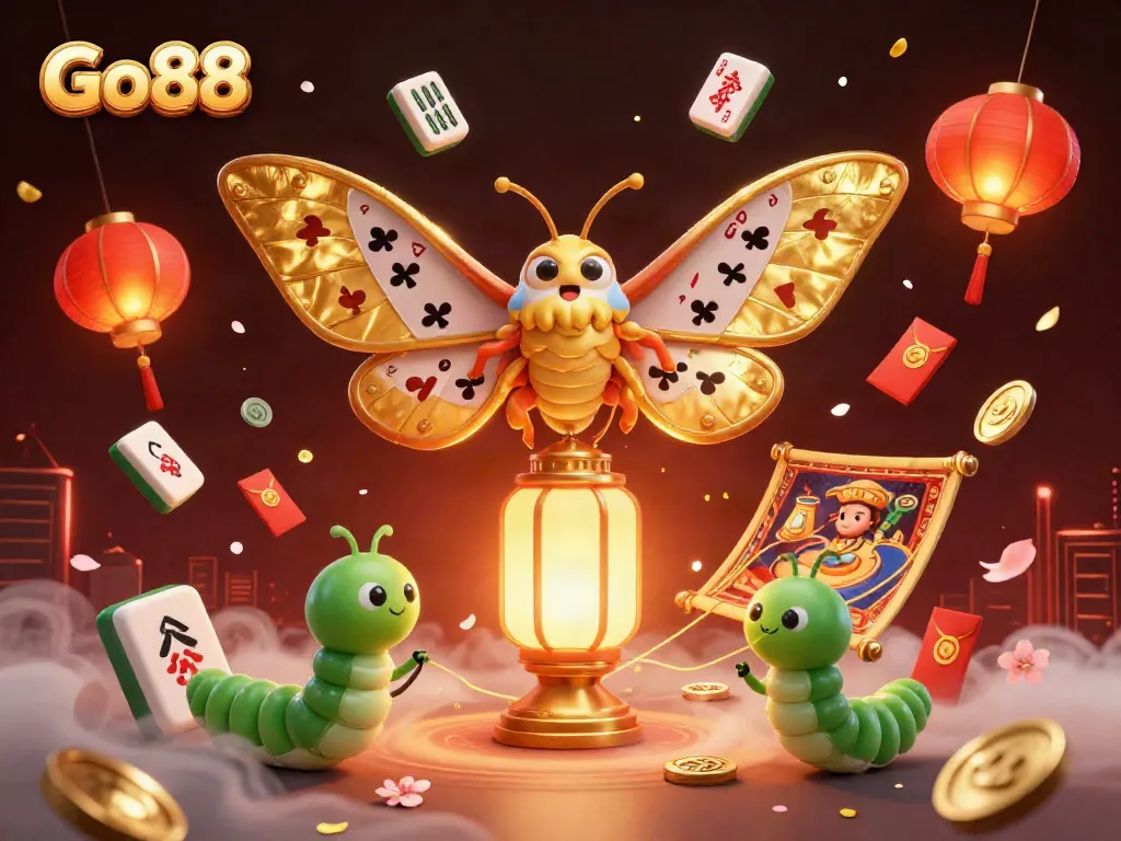 Engage in vibrant gaming action with Go88 as illustrated through a dynamic 3D scene.