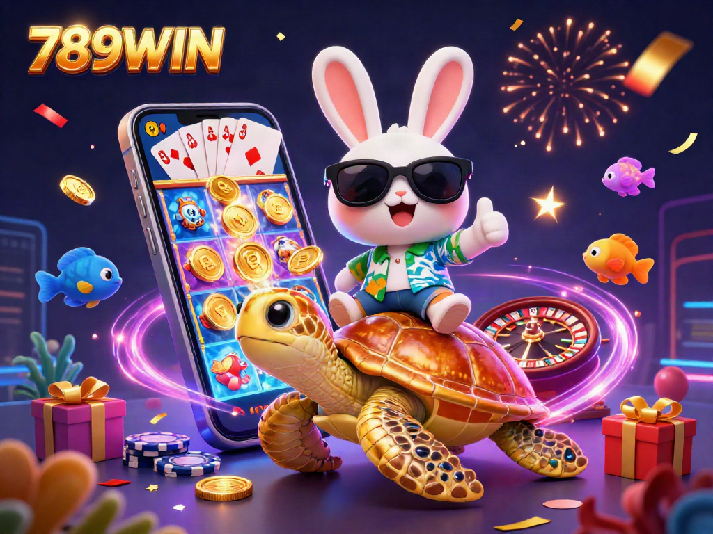 Join lucky rabbit in a vibrant 789WIN casino adventure with thrilling slot games and treasures!