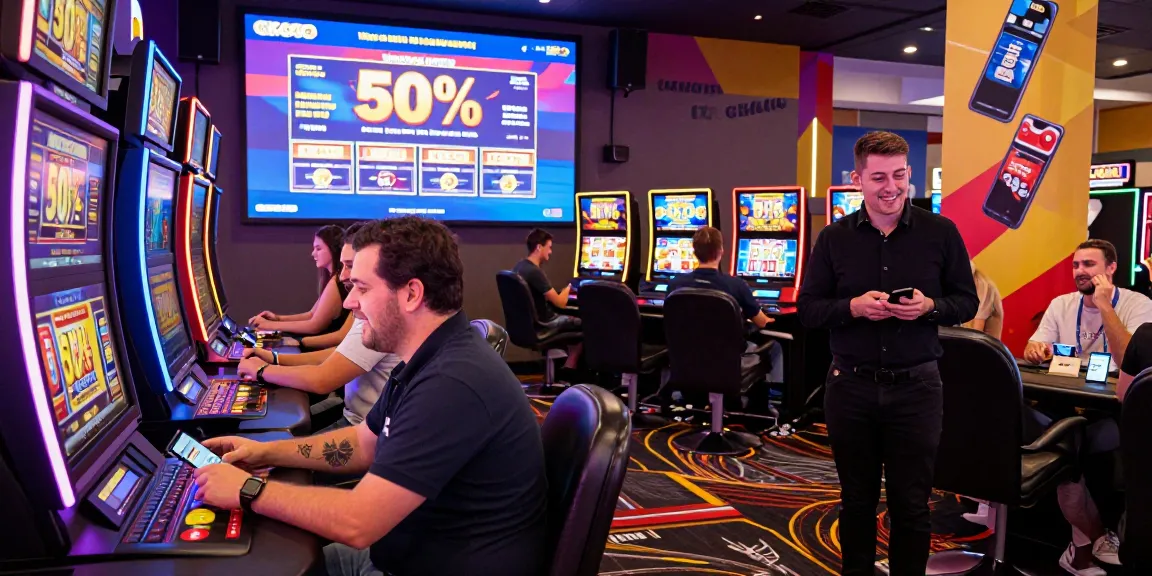 Excited players enjoying CK444 gaming experience with vibrant slots and live dealers in a lively casino atmosphere.