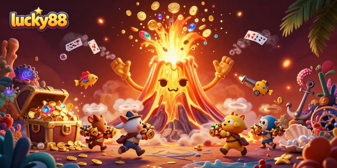 Experience the thrill of winning with lucky88 as treasure erupts from a golden volcano.