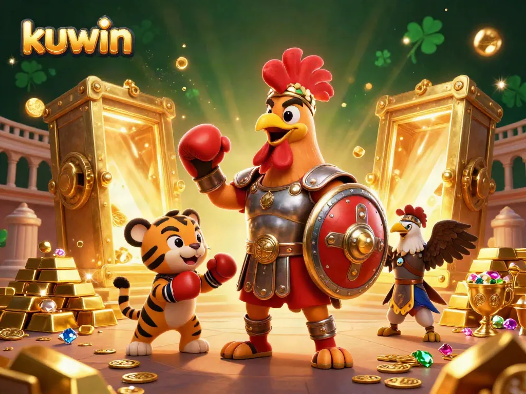 Experience the thrill of kuwin gaming with a vibrant and dynamic casino illustration.