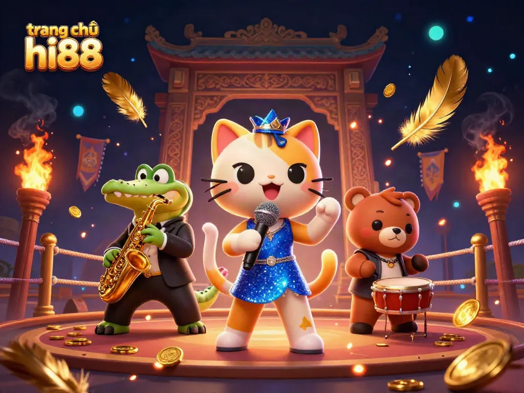 Engaging illustration showcasing the vibrant scene of trang chủ hi88 with captivating casino elements, perfect for gamblers.
