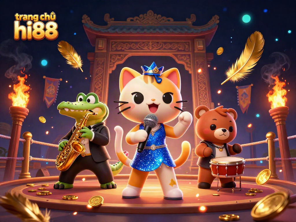 Engaging illustration showcasing the vibrant scene of trang chủ hi88 with captivating casino elements, perfect for gamblers.