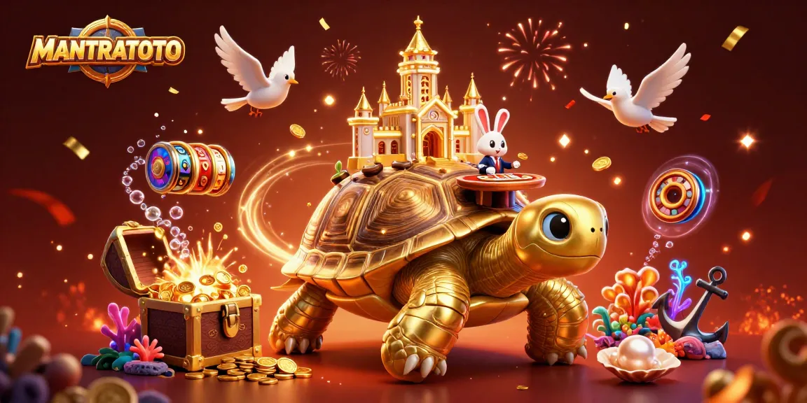 Experience thrilling gameplay at MANTRATOTO with golden tortoise casino theme and dynamic slot elements.
