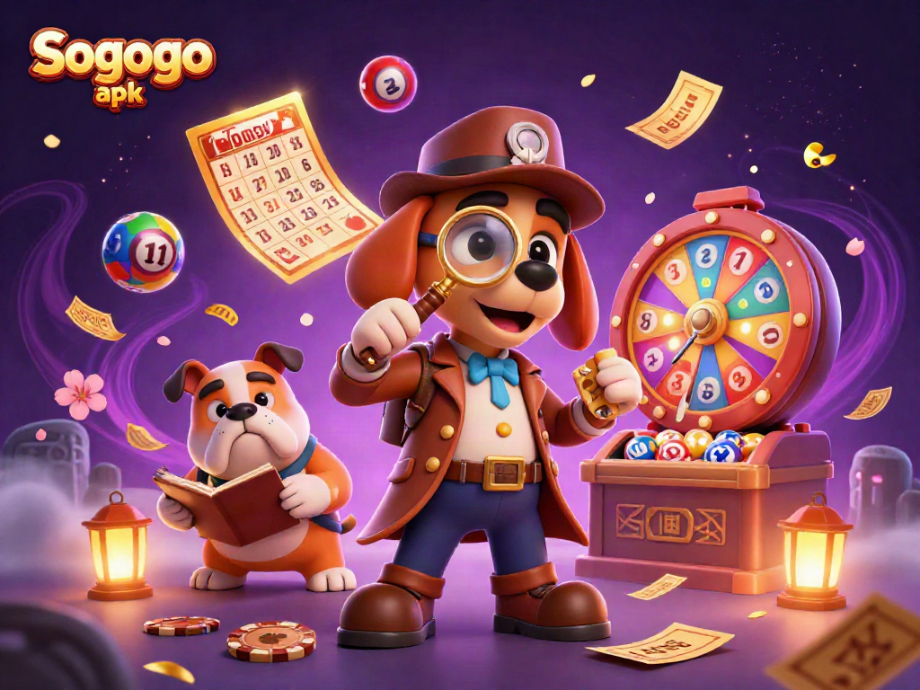 Sogogo apk showcases an exciting gambling adventure with a detective bloodhound and poker clues.