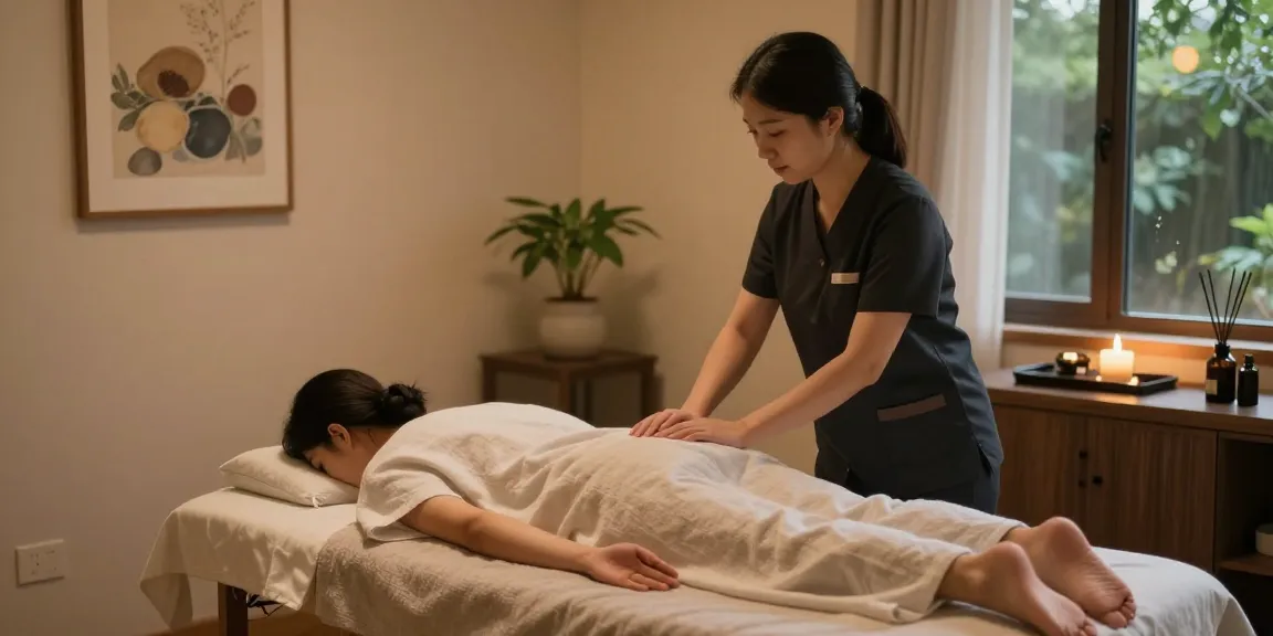 Calming 마포출장마사지 therapy session showcasing relaxation and wellness elements.