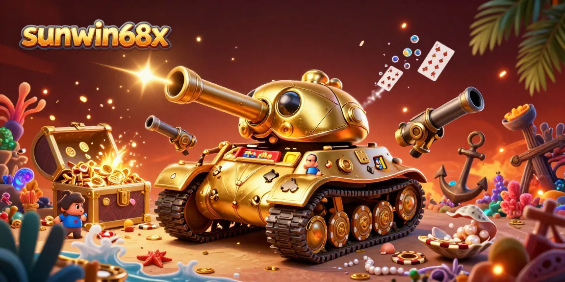 Experience the excitement of sunwin68x with a vibrant casino-themed 3D illustration bursting with color and gameplay.