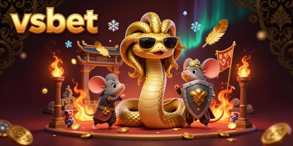 Engage with exciting gambling action featuring friends Medusa and a warrior mouse in vibrant vsbet environment.