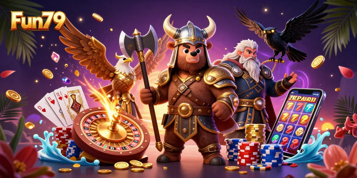Catch thrilling jackpots at Fun79 with dynamic 3D representation of gaming excitement and rewards.