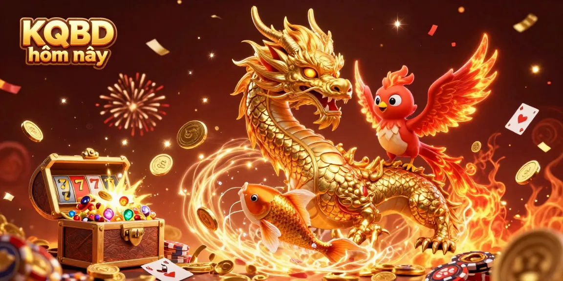 Celebrate KQBD hôm nay with an energetic casino scene featuring dragons and rich game elements.