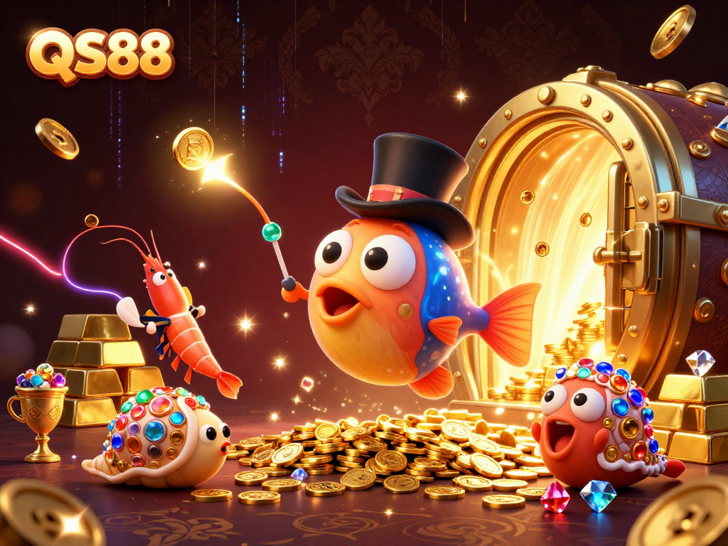 Experience thrilling wins at QS88 with a vibrant underwater casino featuring treasures and characters.