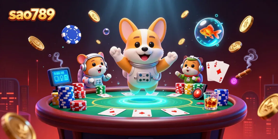 Sao789 offers immersive gaming experiences, capturing excitement in a vibrant cosmic casino.