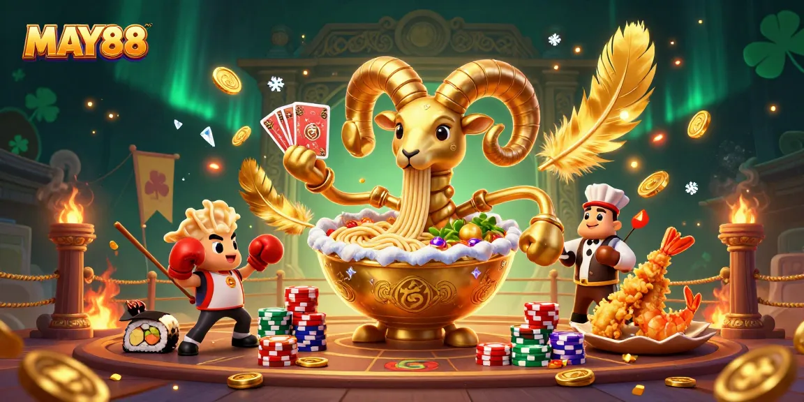 MAY88 offers thrilling casino experiences featuring a dazzling ramen bowl dealer and exciting gaming elements.