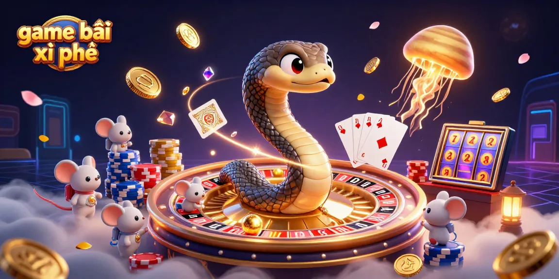 Experience thrilling game bài xì phé with astronauts and cosmic dealers in this vibrant 3D scene.