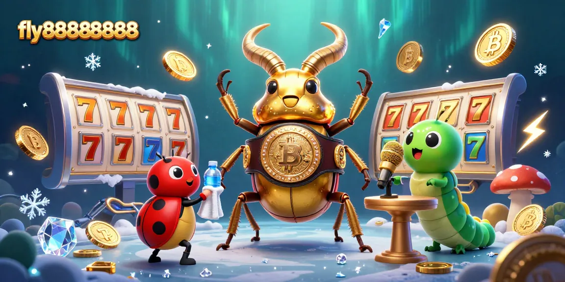 Experience thrilling gaming action at fly88888888 with vibrant slot reels and glowing cryptocurrency