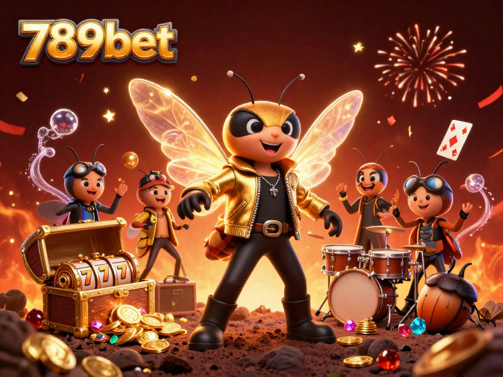 Experience the excitement of 789bet with a vibrant rock star scene featuring casino elements.