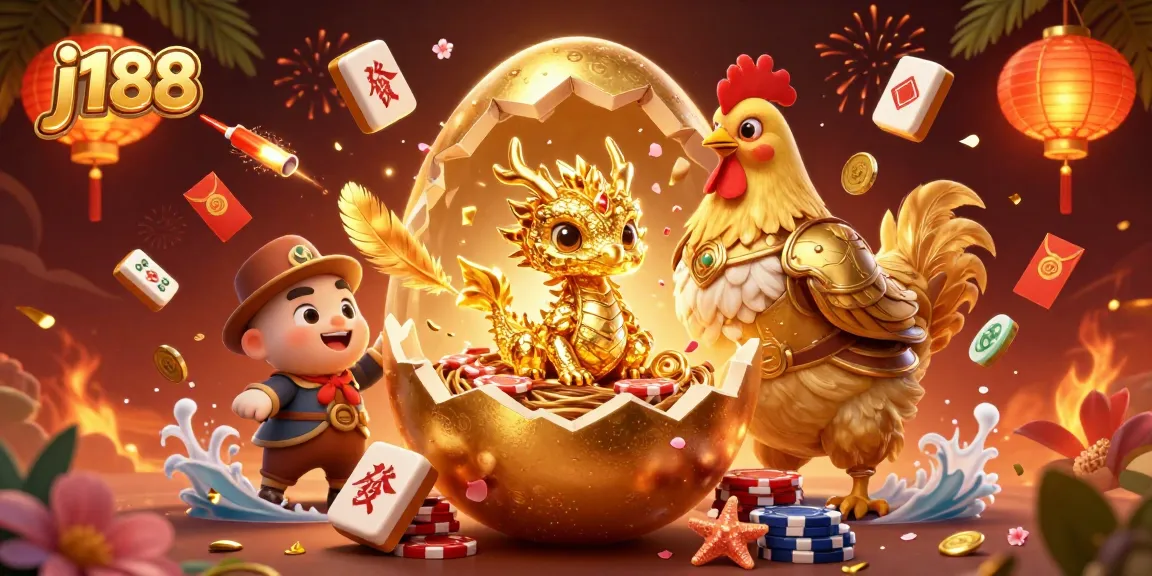 Experience j188's captivating world with a golden dragon amidst a vibrant casino scene.