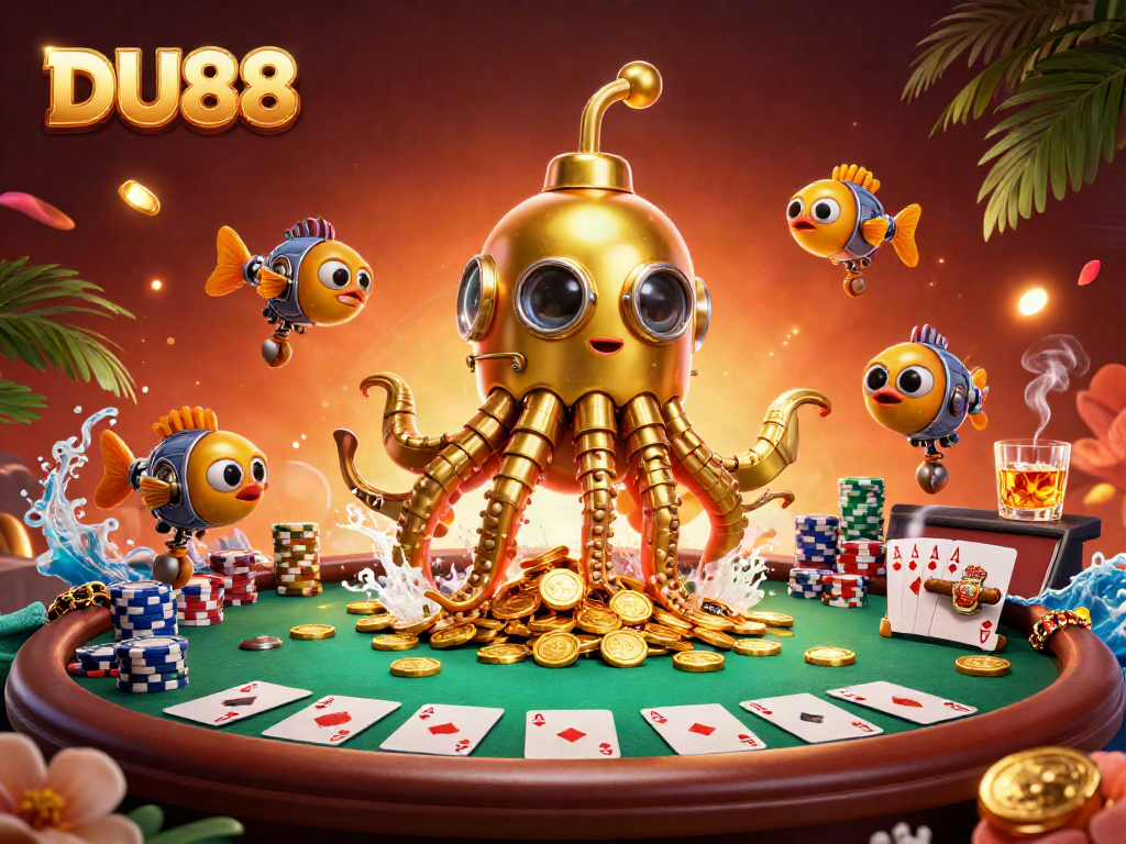 Engage in thrilling gameplay at DU88 with extravagant poker elements and golden kraken adventures.