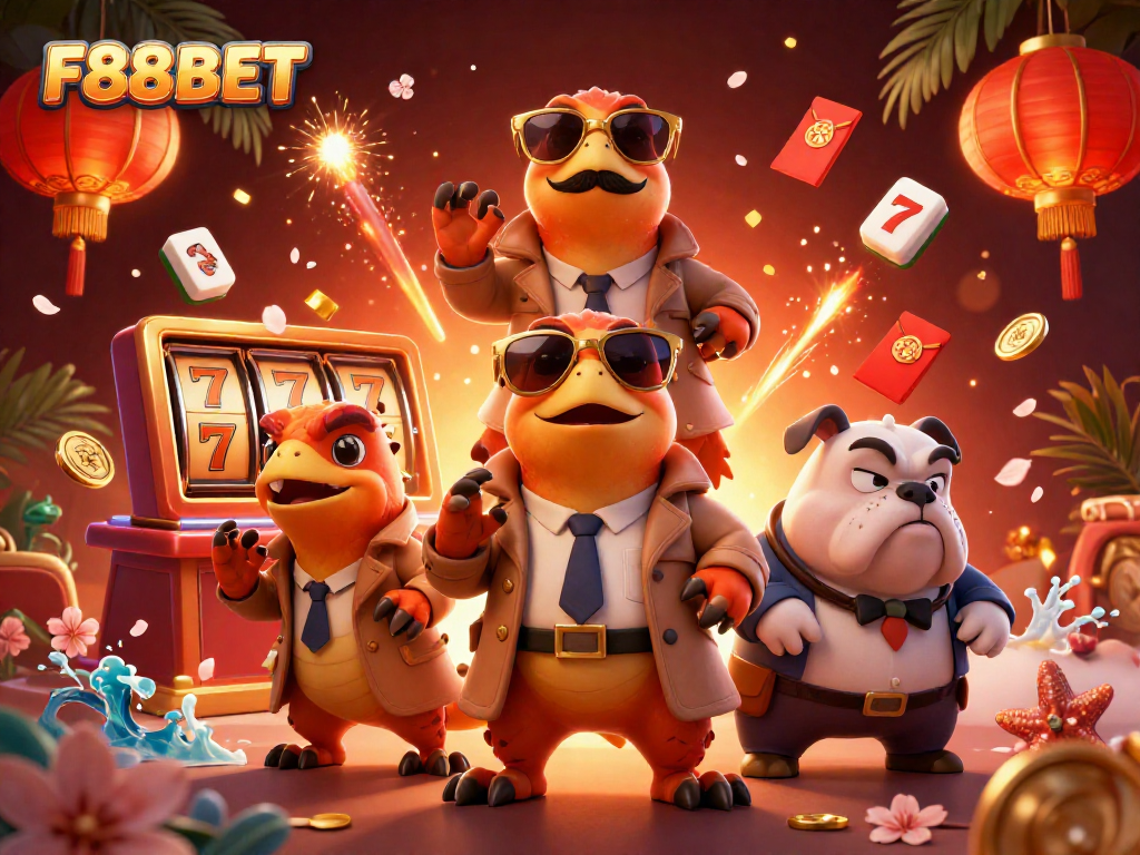 Enter the VIP lounge at F88BET and enjoy exciting slot games, celebrating wins with festive elements.
