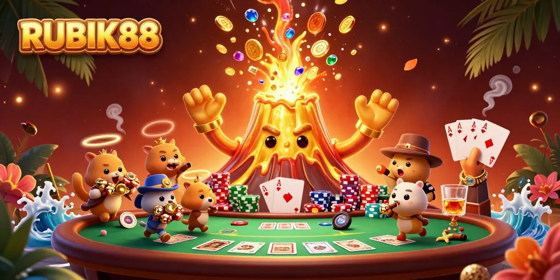 Engage with RUBIK88's thrilling casino atmosphere, featuring a triumphant volcano overflowing with treasures.