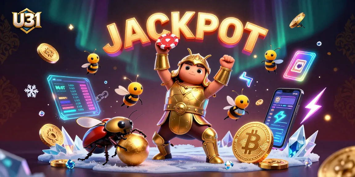 U31 engages players with a captivating casino scene featuring vibrant characters and glowing crypto elements.