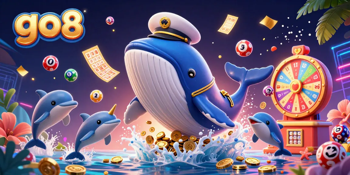 Engage with go8's thrilling gameplay as a massive whale and narwhal dive into a sea of rewards and excitement.