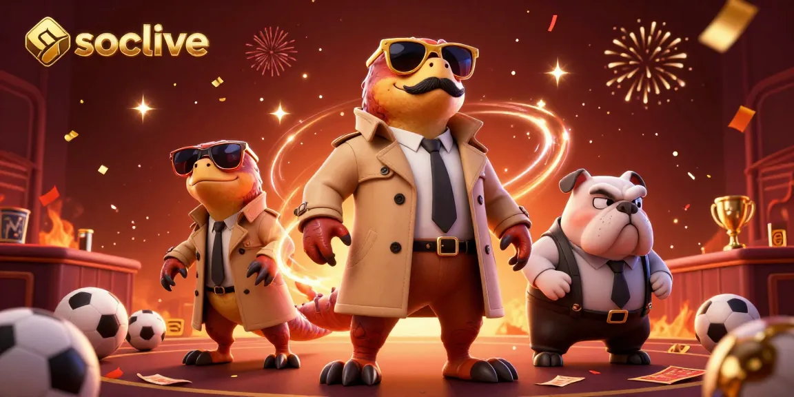 Socolive showcases three raptors in a trench coat entering a VIP casino lounge, symbolizing thrilling sports betting.