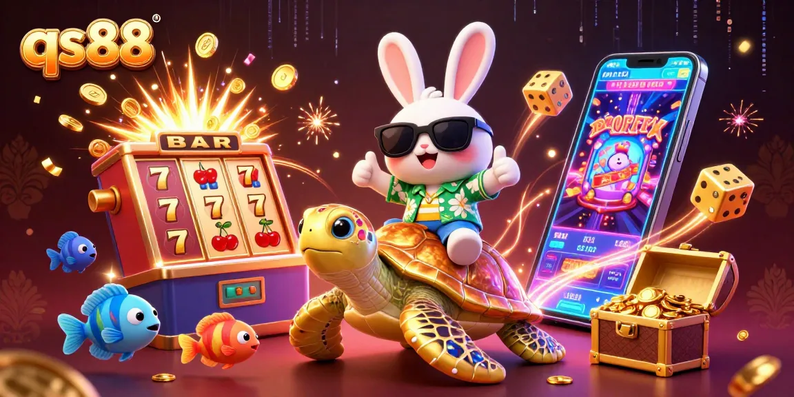 Experience the excitement of qs88 with vibrant slot symbols and a dynamic lucky rabbit scene.