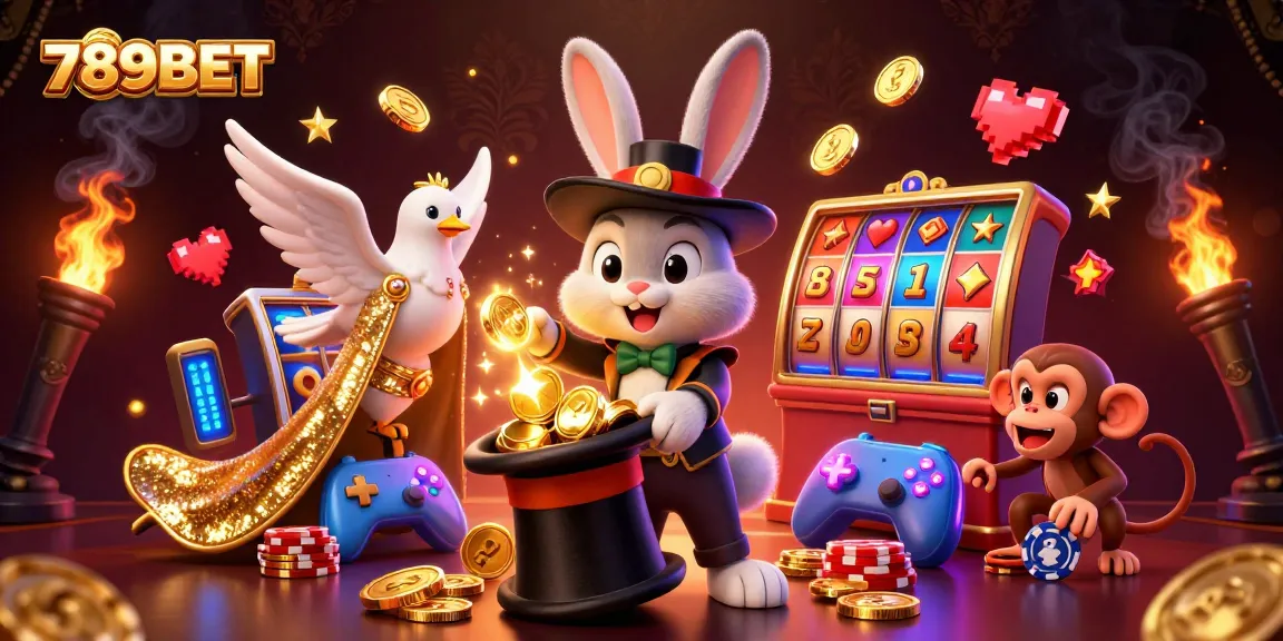 Experience the magic of winning coins with 789BET through an engaging 3D casino scene.
