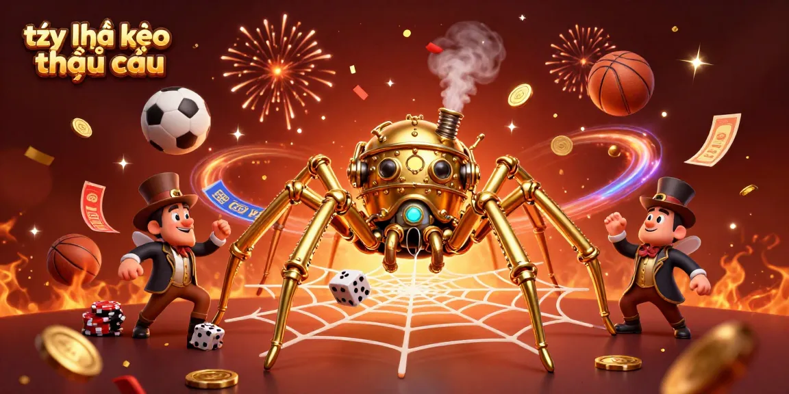 Engaging visual depicting tỷ lệ kèo nhà cái with dynamic sports elements and festive decorations.