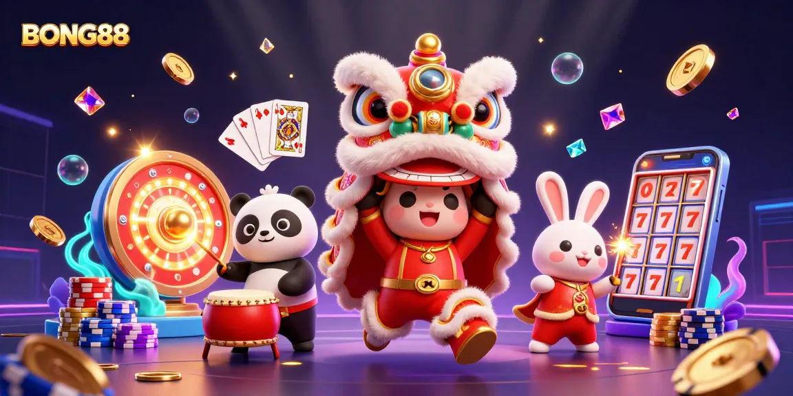 Experience thrilling gameplay at BONG88 with vibrant casino elements and exciting characters.