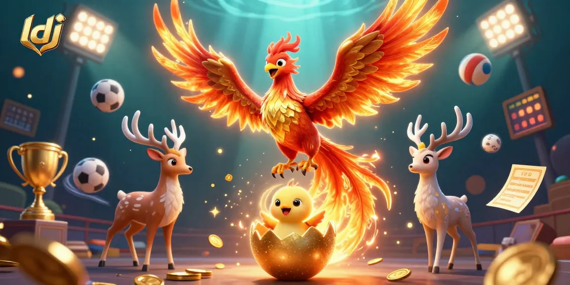 Win big with ldj at the casino featuring a phoenix and dynamic game elements.