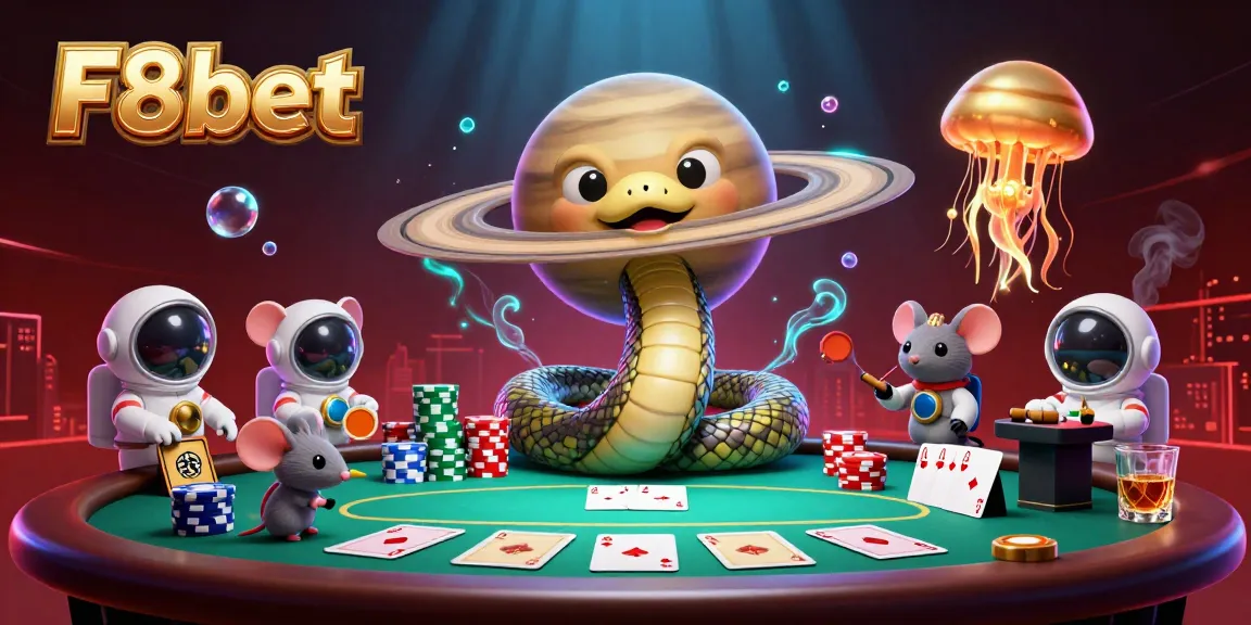 Experience the thrilling bets at F8bet with a cosmic roulette scene featuring cartoon characters and rich gaming elements.