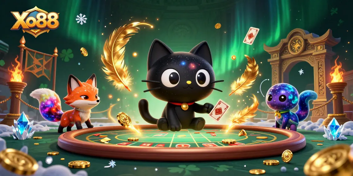 Xo88 brings thrilling online casino excitement with captivating cosmic characters and vibrant gambling elements.