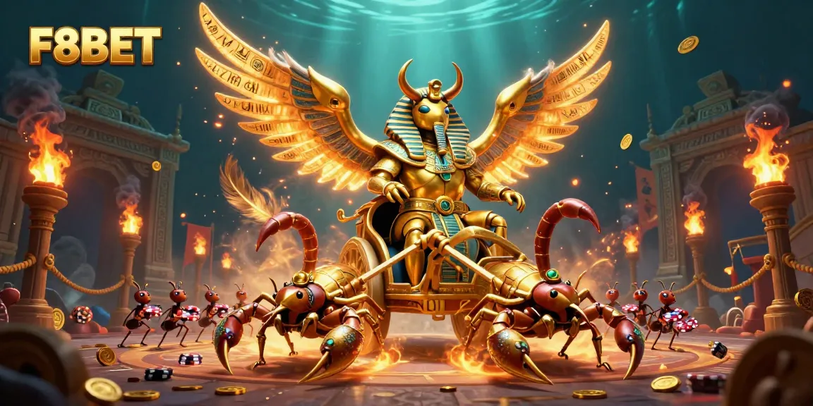 Experience thrilling gameplay with F8BET in this dynamic casino-themed illustration.