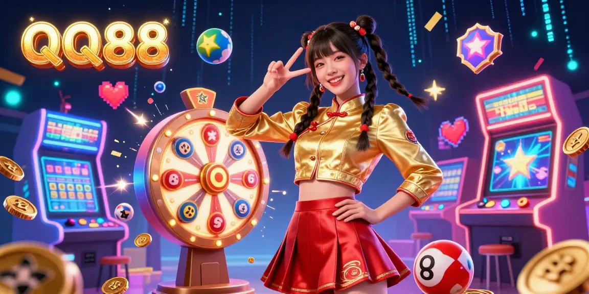 Experience immersive gaming thrills at QQ88 with vibrant visuals and energetic casino elements.