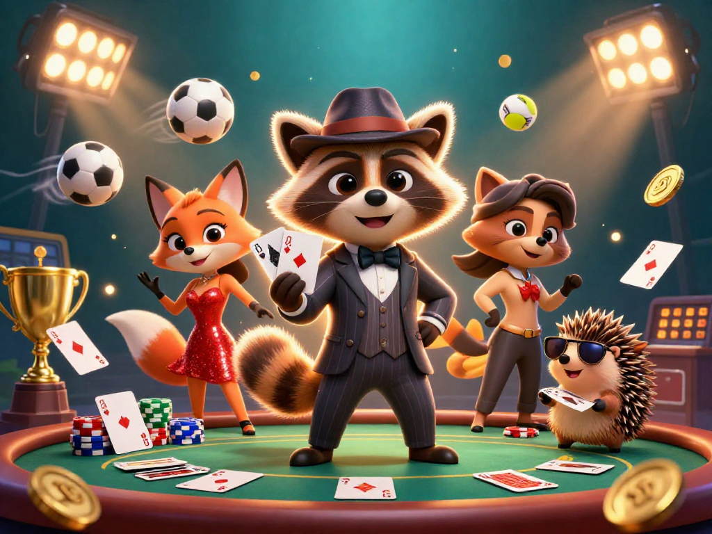 Experience thrilling wins at giaimanhacai with a suave raccoon, charming fox, and a trendy hedgehog.